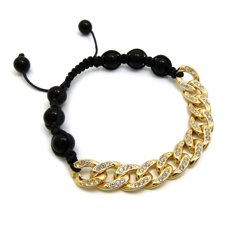 Hip Hop Rapper's Style 10mm Iced Out Cuban Link and 8mm Black