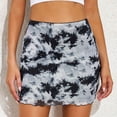 thumbnail image 3 of Gibobby ganchos para faldas con pinzas Imprimido malla alta falda de cintura doble capa Slim Pack faldas Hip Mini Sexy falda elegante(Negro, M), 3 of 5
