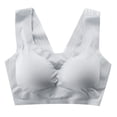 thumbnail image 3 of VISALY Sports Bras Plus Size Sports Bra Women Ultra Thin Ice Silk Bra Comfortable Plus Size Seamless Wireless Sports Bra With Removable Pads Wireless Bras Sleep Bras Comfortable Bras Silver 4XL, 3 of 9