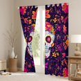 thumbnail image 3 of Manfei Boho Skeleton Skull Curtains Pack of 2 (42x84 Each) for Kids, Rustic Groovy Flower Curtains Blackout, Hippie Mandala Style Bedroom Curtains, Curtains and Drapes Room Decor, 3 of 6