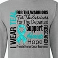 thumbnail image 4 of Inktastic Ovarian Cancer I Wear Teal Ribbon Tribute Long Sleeve T-Shirt, 4 of 5