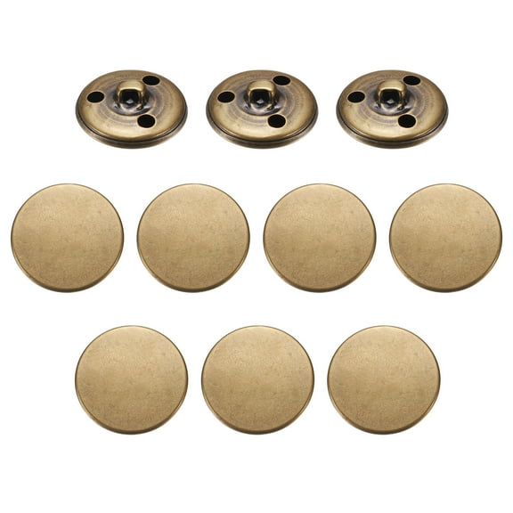Uxcell 10pcs Metal Antiqued Button 23mm Round Metal Sewing Buttons Bronze