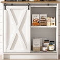 thumbnail image 3 of DreamCurship Farmhouse Coffee Bar Cabinet with Storage, Buffet Cabinet Kitchen Storage Cabinet with Hutch, Small Coffee Station, Rustic,Wood，White, 3 of 8