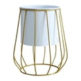 thumbnail image 1 of pitrice Nordic Style Planter Succulent Plant Geometric Flower Pot Display Holder Stand Metal Desktop For Home Business Lantern White, 1 of 9
