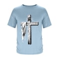 thumbnail image 4 of COSFO Jesus Cross Tshirts Shirts for Men Easter Short Sleeve Graphic Tees Crew Neck Summer Loose Fit Tops, 4 of 5