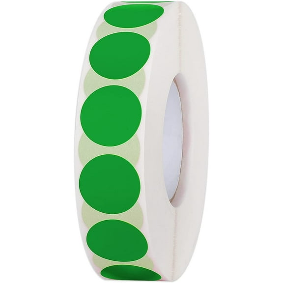Pack of 2000 Round Color Coding Circle Dots Stickers Labels (3/4", Green)