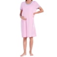 thumbnail image 3 of Valcatch Women's Nursing Nightdress Short Sleeve Crewneck Maternity Nightgown with Button, 3 of 6