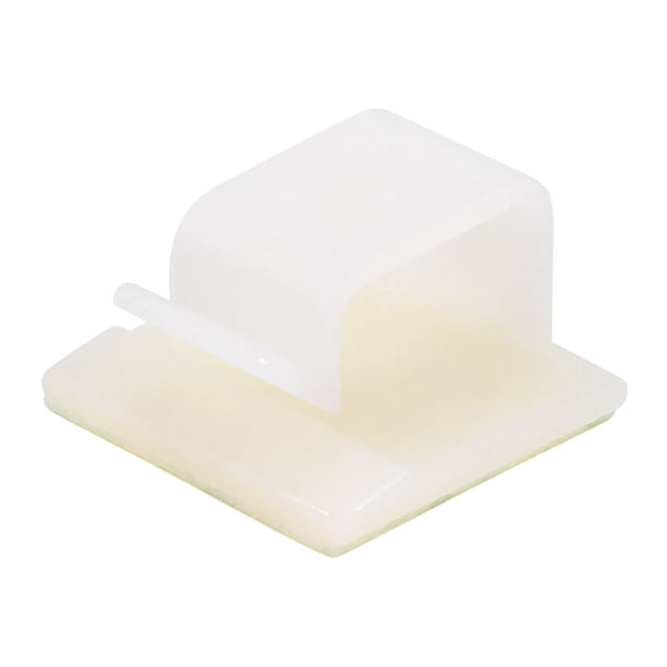 Clips de cable adhesivos Uxcell organizador de cables para coche, oficina y hogar 0.75" x 0.75" x 0.47'' blanco 20 piezas