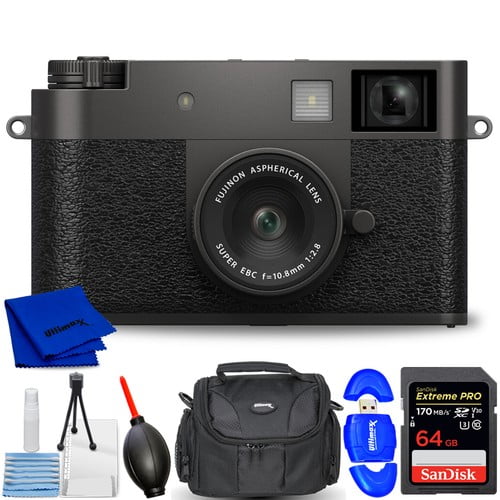 FUJIFILM X half Digital Camera (Charcoal Silver) Bundle 1