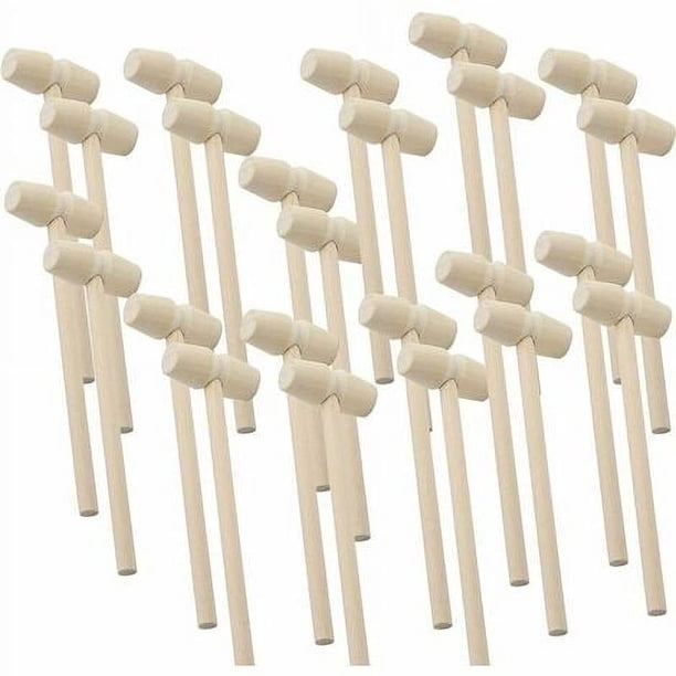 24 Piezas Mini Martillo de Madera Mazos de Langosta de Cangrejo Martillando Juguete para Niños Martillo de Grieta de Concha de Marisco para Herramienta de Fabricación Artesanal de Chocolate