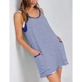thumbnail image 3 of Women's Summer Striped Athletic Tennis Mini Dress Sleeveless Built-in Shorts Workout Vacation Sundress, 3 of 7