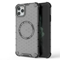 for iPhone 11 Pro Max Phone Case, Magnetic Case [Compatible with Mag Safe] Translucent Honeycomb Pattern Slim Shockproof Anti-fall Anti-Fingerprint Protective Cover for iPhone 11 Pro Max,Black