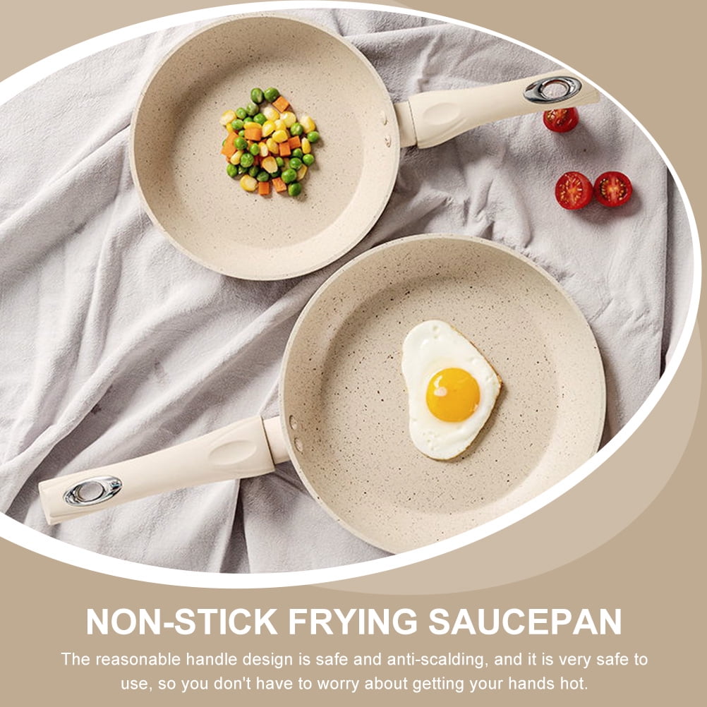 FONDOTIN Aluminum Frying Pan with Non-Stick Maifan Stone Coating and Handle, Cookware for Home Kitchen Use