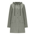 thumbnail image 4 of Fiaer,Womens Button down Oversized Lightweight Long Windbreaker Jackets,Women's Loose Fit Casual Trendy Waterproof Drawstring Outdoor Activity Hiking Tunic Tops with Pockets Grey XL, 4 of 5