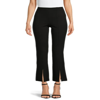 Time And Tru Women's Ponte Bootcut Pants with Front Slit