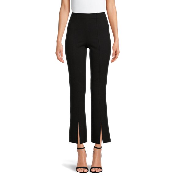 Time And Tru Women's Ponte Bootcut Pants with Front Slit