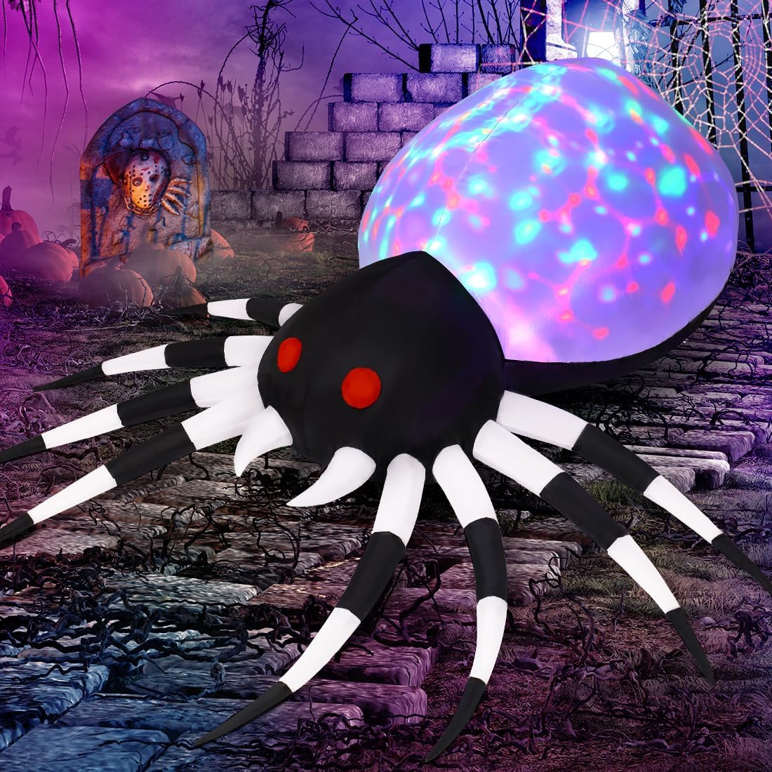GOOSH 6 Ft Inflatable Halloween Spider Decoration photo 3