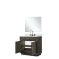 thumbnail image 3 of Abbey 36" W Brown Oak Vanity Quartz Countertop, 34" Mirror and Faucet Set, 3 of 6
