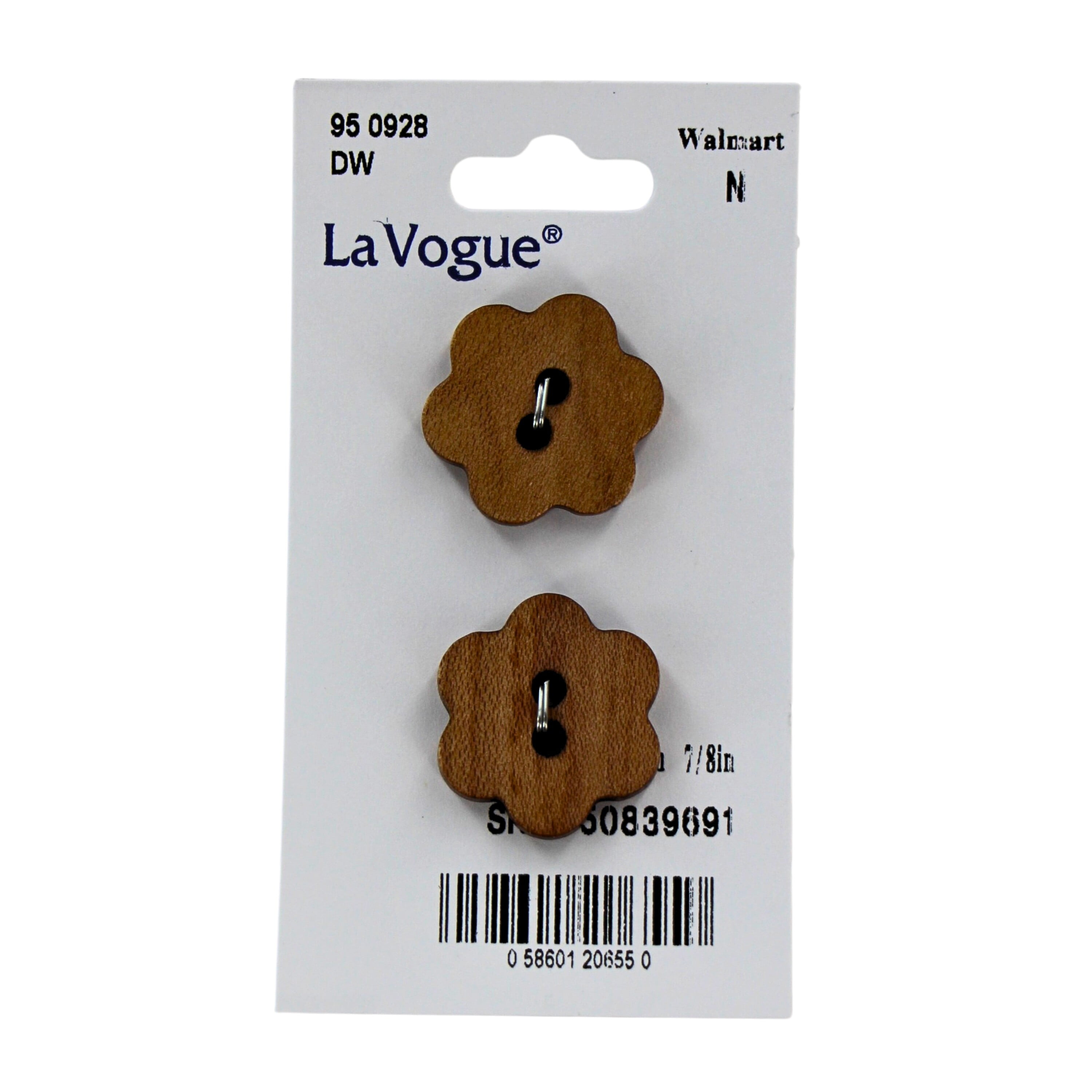 LA VOGUE Buttons, Natural Material - 2 pieces, 22mm (7/8in)