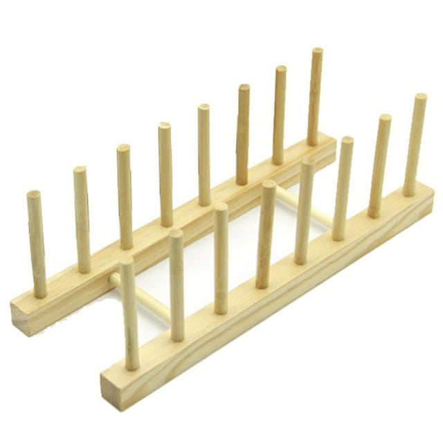 Bamboo Wooden Dish Rack Plates Holder Kitchen Storage Cabinet Organizer ...