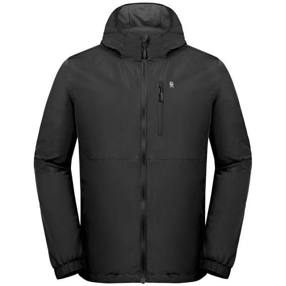 Little Donkey Andy Mens Windbreak Jacket, Quick Drying Water Repellent Light Jackets for Men Wrinkle Reduction (Black S)