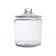Glass Cookie Candy Penny Jar with Glass Lid, 1 Gallon Old Fashioned Clear Round Storage Container