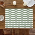 thumbnail image 3 of Sage Green Water Ripple Placemats Set of 6,Wipeable Washable Table Mats for Dining Tables, Abstract Modern Striped Place Mats for Kitchen Event Party Tabletop Decor, 3 of 9