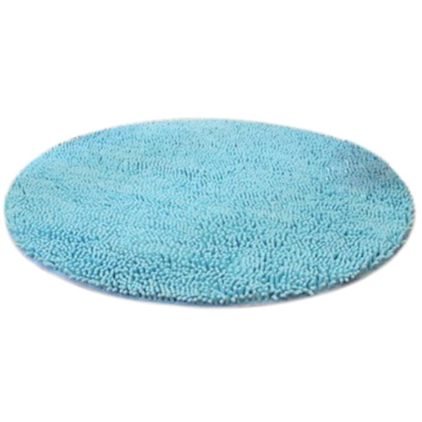Alfombra de baño redonda antideslizante de microfibra peluda, absorbente, diámetro 80 cm, color azul Dia. 80cm