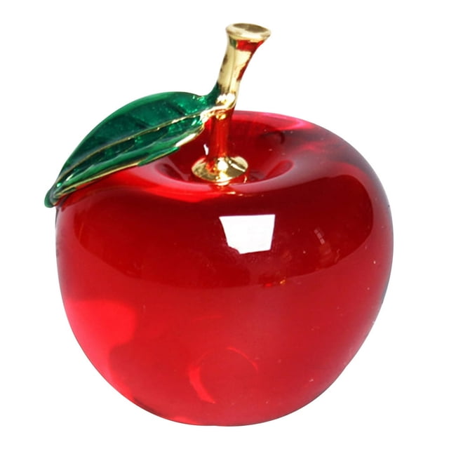 EIGTHTAIL Crystal Apple Paperweight Car Interior Crystal Fruit Apple Decor for Christmas Gift