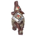 thumbnail image 4 of Figura de elefante, escultura de elefante no tóxica, resina ecológica roja para sala de estar, hotel,(Red square trumpet 7 * 3.5 * 7cm) Decoración Hogareña Fugacal NO, 4 of 7