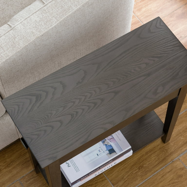 Leick Home Laurent Comodini In Legno, Grigio Fumo, Confezione Da 2, Con Porte USB E Cestello Inferiore