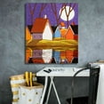 thumbnail image 5 of Epic Graffiti 'Purple Sky and Stars Cottages' by Cathy Horvath-Buchanan, Canvas Wall Art, 26"x30", 5 of 8