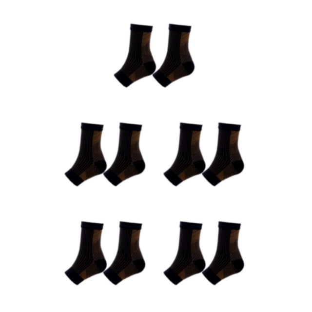 Decodeary 2a Of Compression Socks For Ankles Brace Wide Application And Comfortable Black copper fibre L/XL 5Set