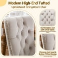 thumbnail image 4 of Paproos Dining Chairs Set of 2, Upholstered High-End Tufted Dining Room Chair with Back Ring and Nailhead Trim, Modern Velvet Kitchen Chairs with Solid Wood Legs for Kitchen, Home, Beige, 4 of 13