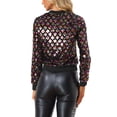thumbnail image 3 of INSPIRE CHIC Women's  Sequin Stand Collar Long Sleeve Zipper Cropped Bomber Jacket XL Colourful, 3 of 5
