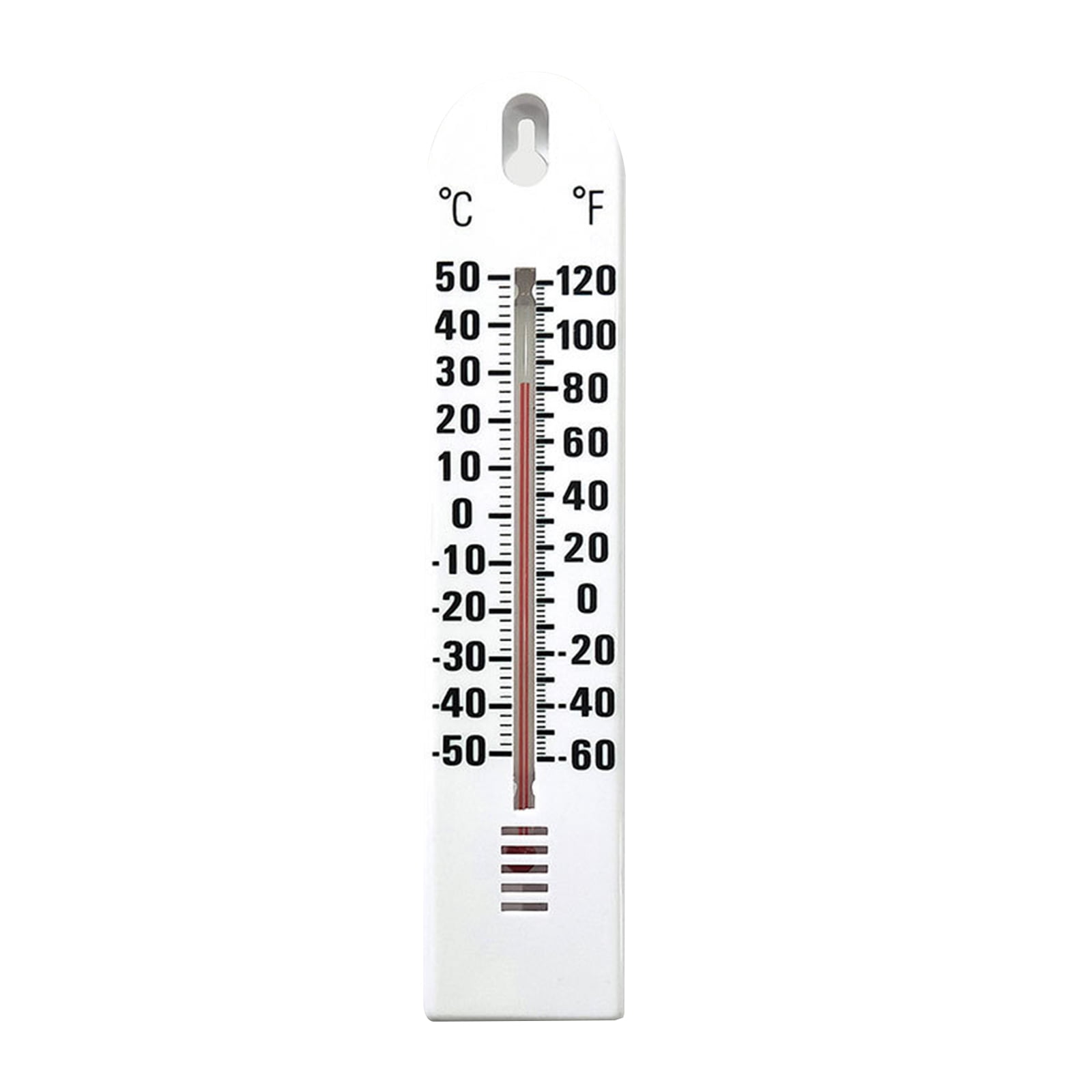 PATIKIL 1.46 Inch Mini Indoor Outdoor Thermometer, Temperature Monitor  Celsius/Fahrenheit Gauge No Battery Required for Greenhouse Table Room,  Silver