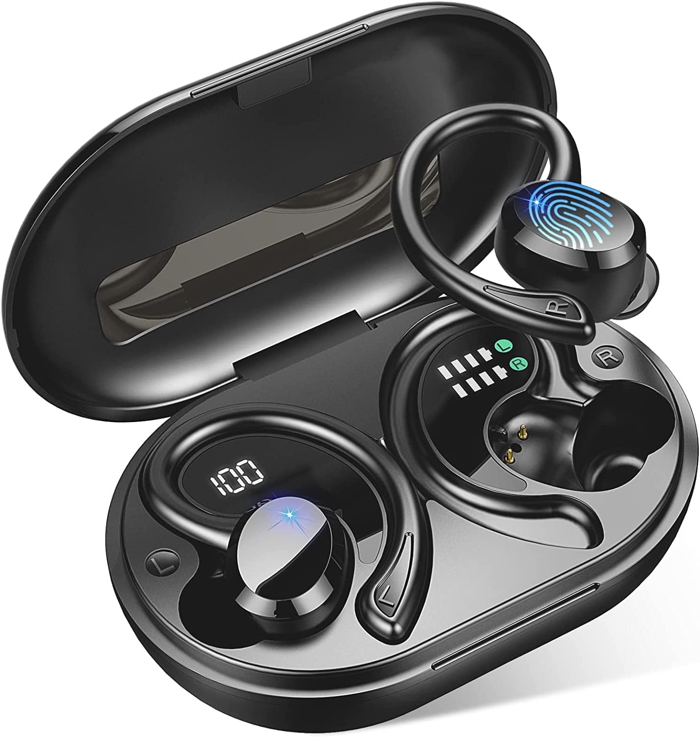 Wireless Earbuds BT5.3 IP7 48H LED Digital Display Earhook Bass for Men Women