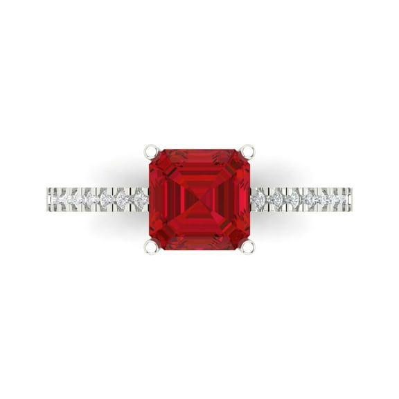 Clara Pucci 14K White Gold 2.7ct Tourmaline Solitaire with Accents Ring