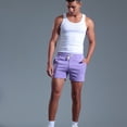 thumbnail image 4 of Men's Casual Shorts Threads Men Shorts Volleyball Men Lightweight Mens Denim Cargo Active Cu Stretch Workout Pack Men's Yoga Mens Short Athletic Purple 3XL, 4 of 7