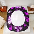 thumbnail image 4 of Manfei Girls Purple Butterfly Twin Sheet Sets, Romantic Animal Twin Fitted Sheet, Kawaii Princess Style Flat Sheet, Microfiber Bedroom Decor, 3-Piece, 4 of 6