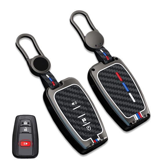 Zinc Alloy Smart Remote Key Fob Cover Compatible for Toyota Camry RAV4 Highlander Avalon C-HR Prius Corolla GT86 2018-2022 Case Protector 3 Buttons