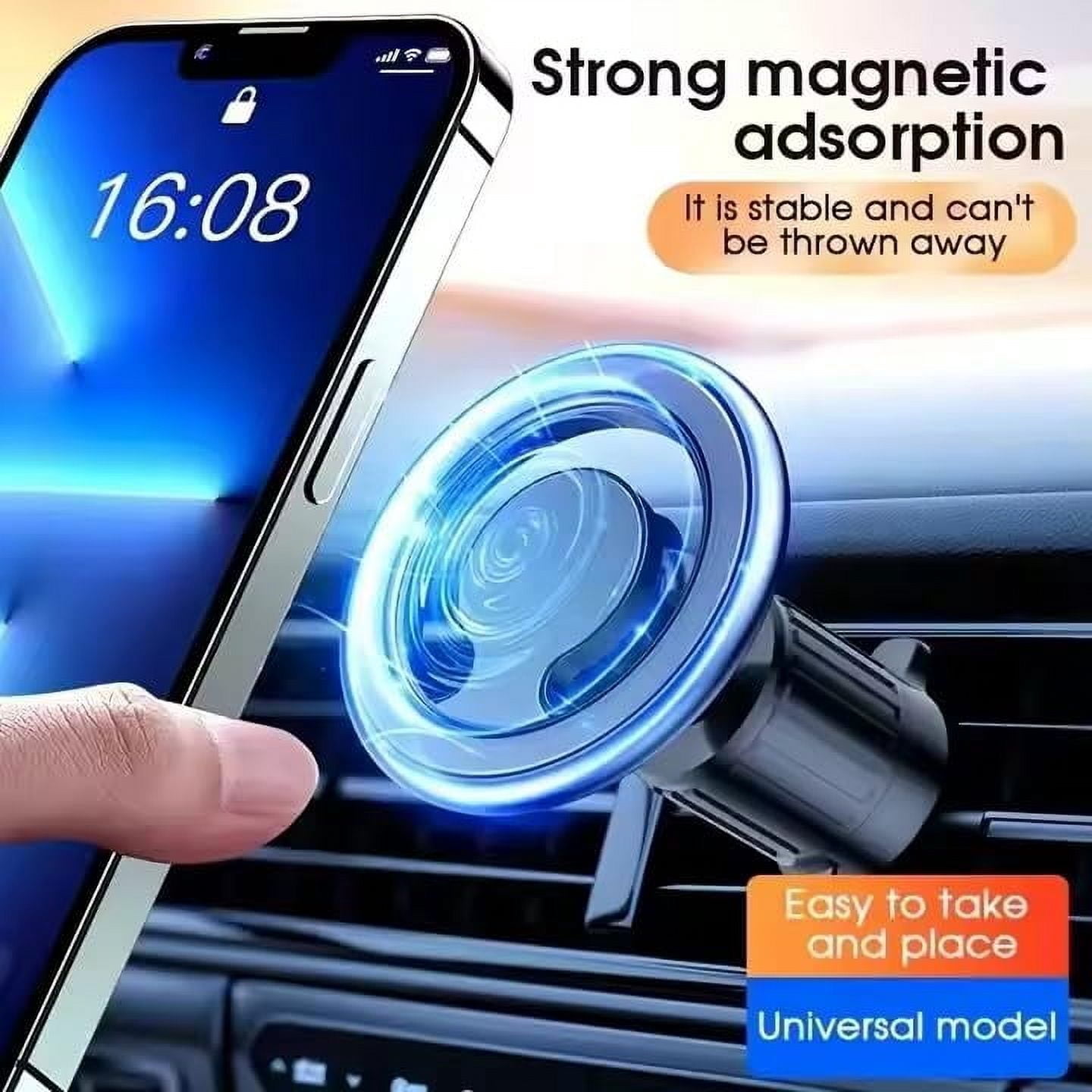 Car MountStrong Magnets Magnetic Phone Holder for Car Phone Holder Mount Truck Dash 360°Cellphone Holders for Your Car Accessories for Women Men iPhone 16 Pro 15 14 13Plus (2Silver, 7)