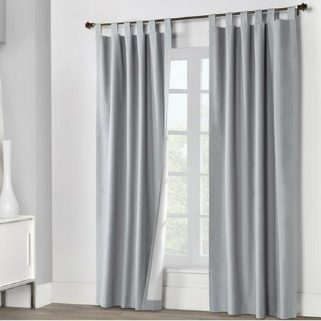 - ThermaLogic Weathermate Insulated Solid Color Tab Top Curtain (Set of two)