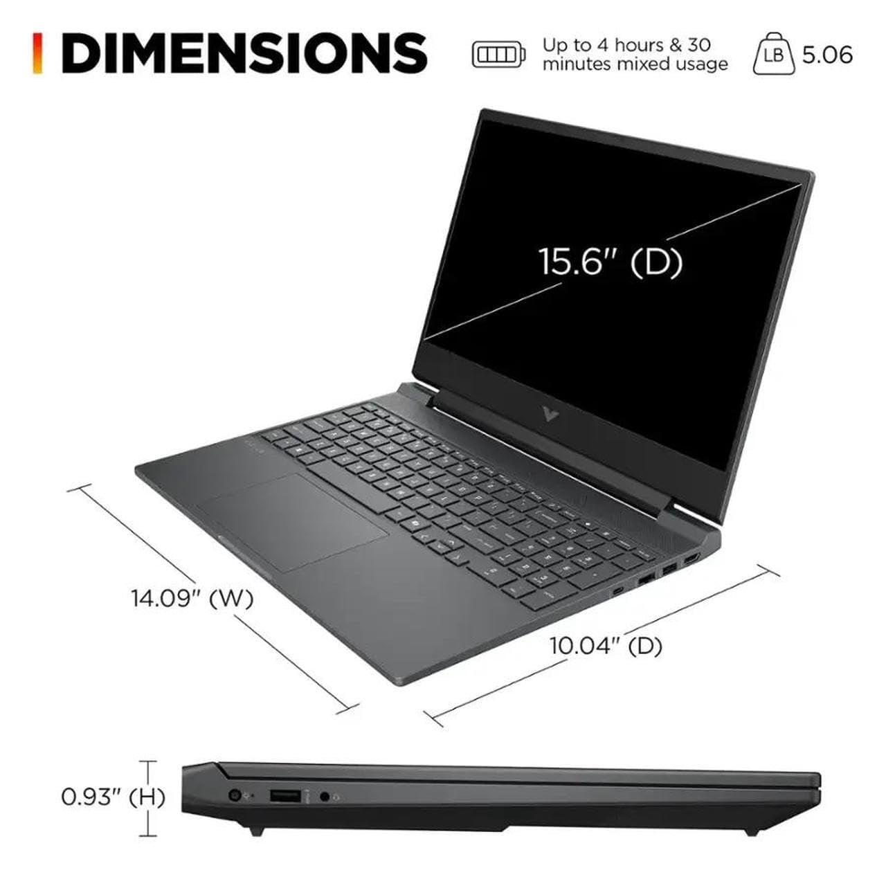 HP Victus 15.6" 144Hz Full HD Gaming Laptop |Intel Core i5-13420H | NVIDIA GeForce RTX 3050 | Copilot |Backlit| Silver | 8GB RAM | 512GB SSD |Windows 11 Home |Bundle with HDMI Cable