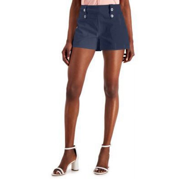 MSRP $60 International Concepts High-Waist Bengaline Shorts Candy Red Size 16