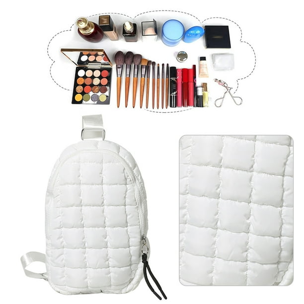 Puffer Satchel Bag Acolchado Fanny Pack Mujer Correa Ajustable para Viajes Al Aire Libre