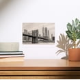 thumbnail image 2 of New York City, Brooklyn Bridge and Manhattan Skyline, Black and White Birch Wood Wall Sign (6x9 Rustic Home Decor, Ready to Hang Art), 2 of 5