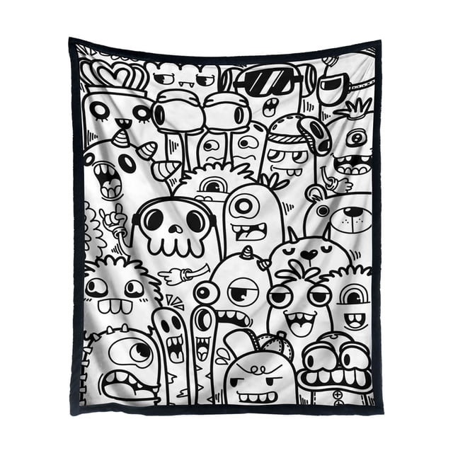 WUSUOWEI 1PC DIY Coloring Blanket,Color Your Own Blankets,Customizable Washable Colorings Blanket Kits,Coloring Mat,Creating Colorings Blankets for Adults,Art Activity Home Decoration
