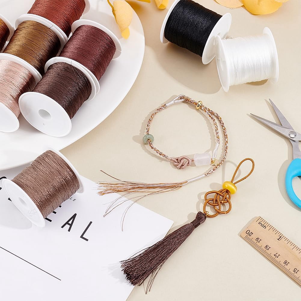 PH 109 Yards 0.1mm Beading String 10 Colors Bracelet Beading Thread Seed Bead Thread Polyester Cord Thin Craft Wire Fishing String for Jewellery Making Leather Stitching DIY Crafts Colorful