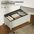 thumbnail image 4 of HOMCOM Storage Ottoman Bench, Velvet Upholstered Foldable Ottoman Footrest, 4 of 10